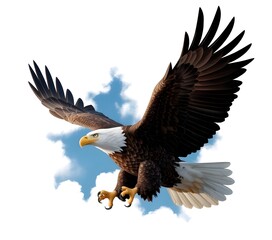 Bald Eagle Illustration &ndash; Detailed Patriotic Bird in Flight or Perched