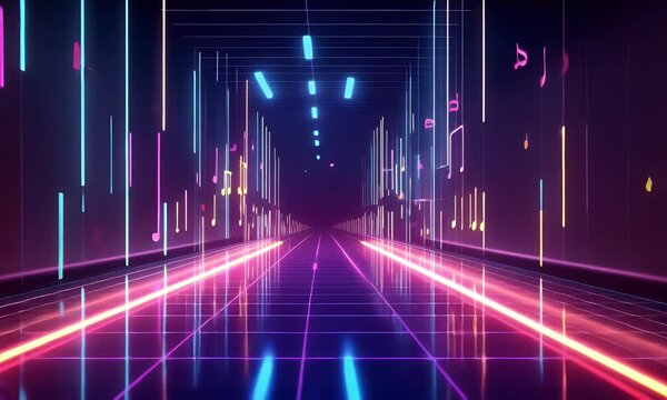 Neon music tunnel