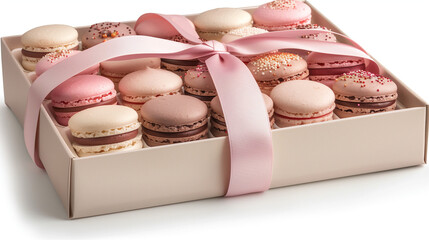 colorful macaroons in a box