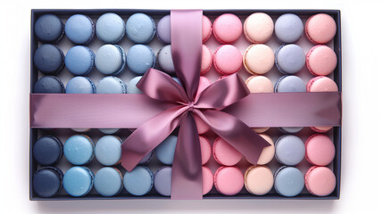 colorful macaroons in a box