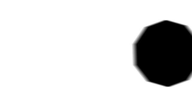 Animation set, decagon symbol. Animations: transparency, zooms, transition top to down, transition left to right, slide up to down, slide left to right