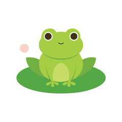 Fototapeta premium green frog on white background