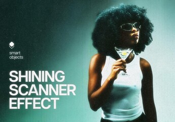 Shining Scanner Photo Effect Mockup
