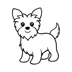 cute baby yorkshire terrier vector illustration