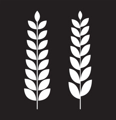 Fototapeta premium Wheat icon set. Collection of black wheat ear silhouettes, ideal for agriculture logos, organic product labels, and rural themed designs. Vector illustration. EPS 10.
