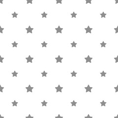 Seamless monochrome pattern with stars on white background