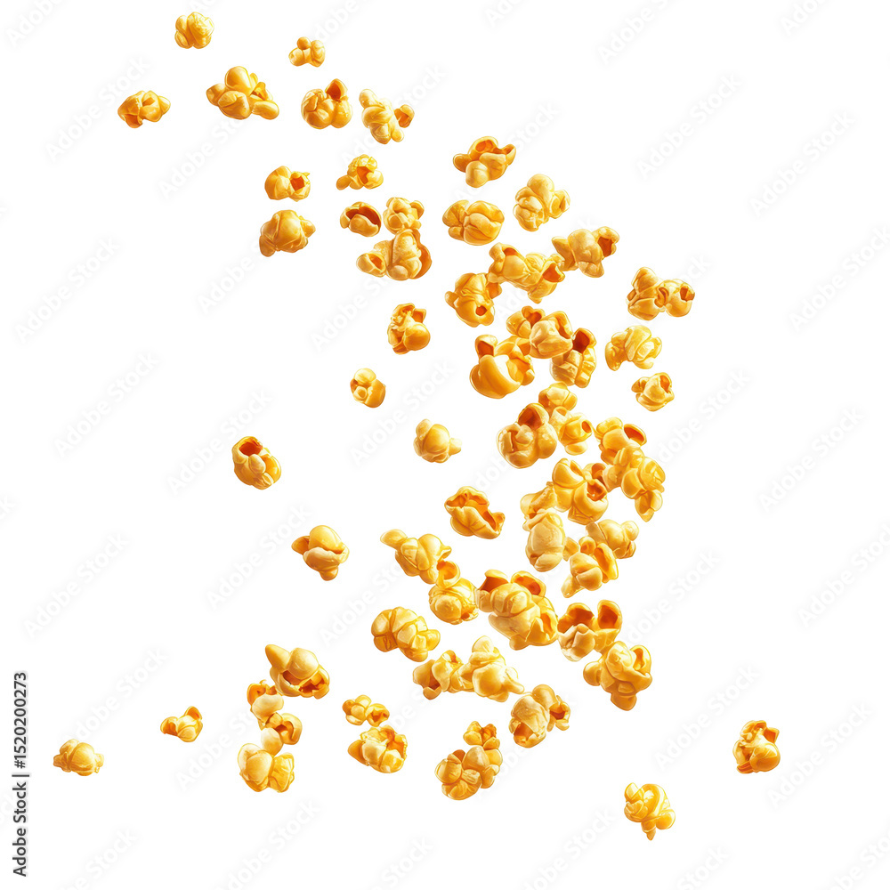 Poster popcorn falling from above creating a whimsical effect during a gathering