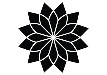 Geometric Flower Silhouette Contemporary Design  silhouette