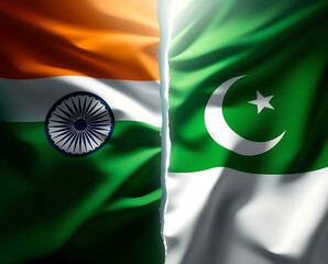 india vs pakistan clash concept in politics and sports background with old texture wall in the backdrop., diplomatic war relationship between India and Pakistan concept, created with generative ai
