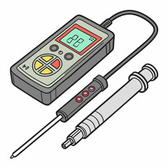 Creative pH Meter Vector Illustration | Modern Flat Design for Laboratory Measurement, Chemistry Education, and Water Quality Testing Projects