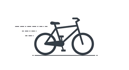 Fototapeta premium Simple Line Art Illustration of a Bicycle in Motion