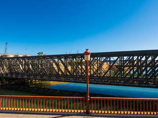 Bridge and streetlights in the city of Malaga