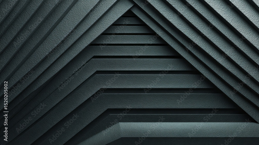 Poster Intricate dark geometric patterns create depth with layered shapes and textures in an artistic display of modern design elements