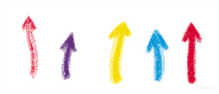 Pastel crayon arrows pack - hand sketched curved lines, round swirls	
