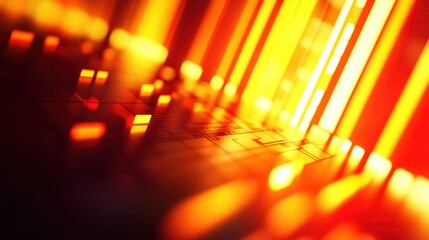 Vibrant Abstract Background with Orange and Yellow Light Patterns