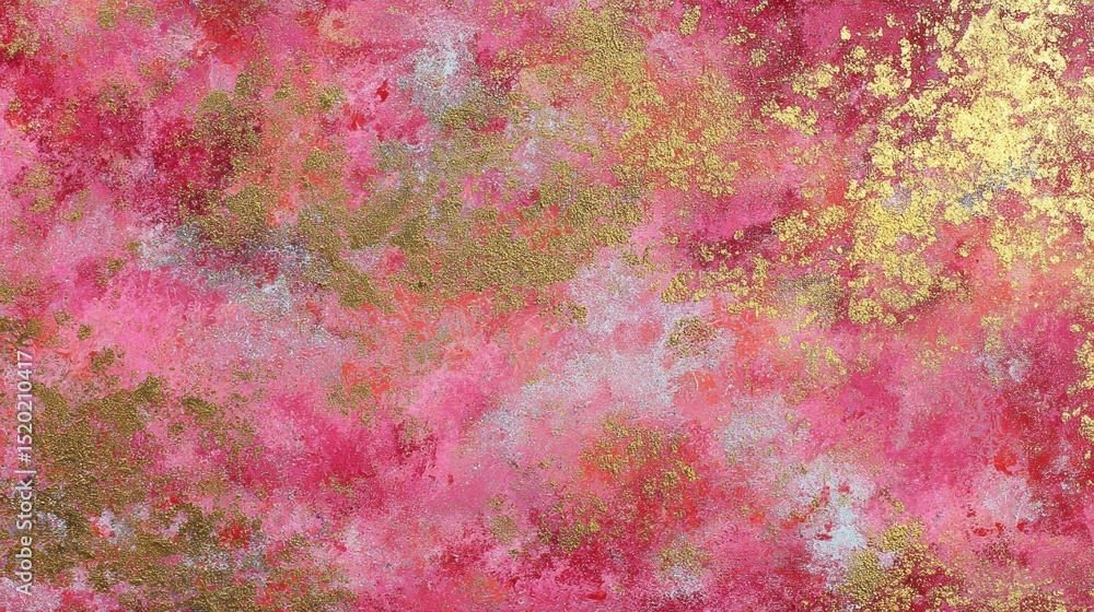Poster pastel pink background with gold splashes creating a vibrant and artistic atmosphere for various cre