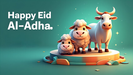 Naklejka premium Festive Eid-Al-Adha Sheep Illustration