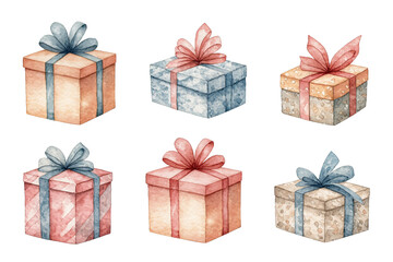 Obraz premium set of colorful gift boxes with bows