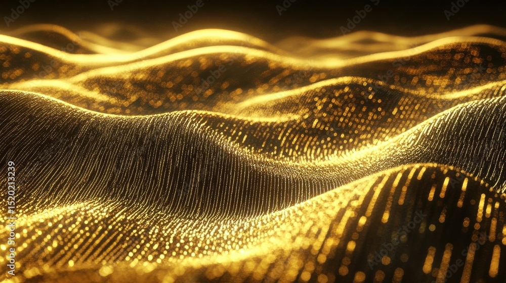 Aufkleber shimmering golden waves of light creating abstract visual texture