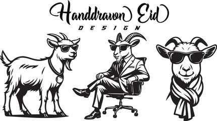 Funny Eid Goat and Sheep Characters