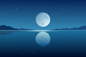 full moon over water