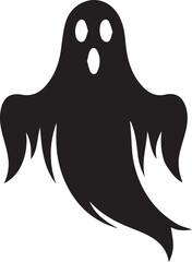 Halloween ghost silhouette icon vector art illustration