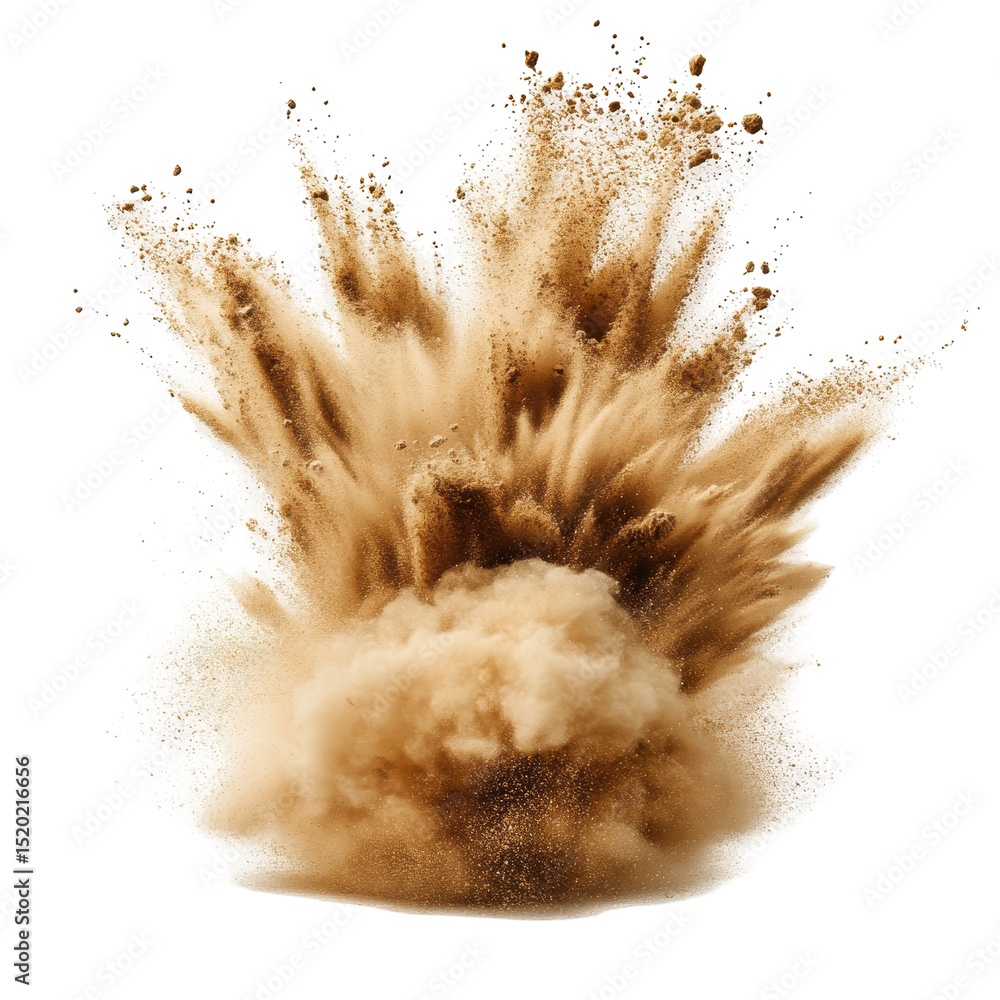 Aufkleber dust explosion creating a cloud of fine particles in an empty space captured in high detail