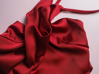 Close-up of silk underwear fabric for women. Erotic lingerie