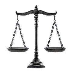 Black balance scale symbolizing justice and fairness in legal matters
