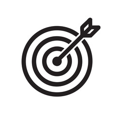 Target with arrow hitting the bullseye for success concept