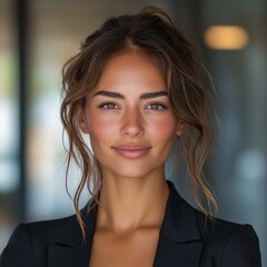 Professional Businesswoman Portrait. Confident and Stylish Leader with a Positive Attitude in a Modern Office