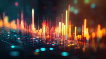 Vibrant Abstract Data Visualization with Bright Colors and Patterns