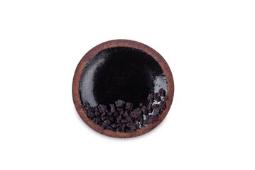 Chocolate tartlet on a white isolated background