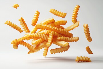 Delicious Crispy Crinkle Fries. Perfect Unhealthy Snack and Comfort Food in High Resolution Photography