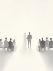 Bride and Groom Holding Hands at Outdoor Wedding Ceremony

