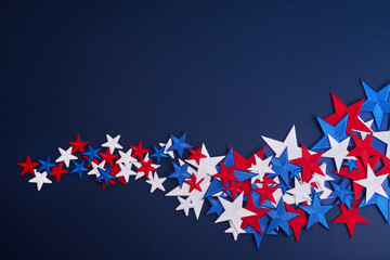 Patriotic Stars. Scattered red, white, and blue stars