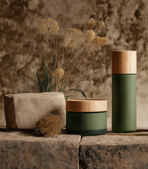 Photorealistic Sustainable Beauty Product Mockup with Eco Packaging