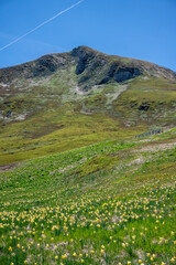 La randonnée pour le sommet du Puy de Sancy au printemps, en Auvergne dans le massif central Mont-Dore