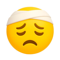 cartoon bandaged head emoji sad face png social media emoji icons emoji pack