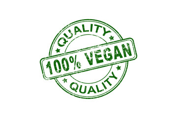 All Natural Organic Products 100 percent green rubber stamp icon isolated on white background. Vector illustration