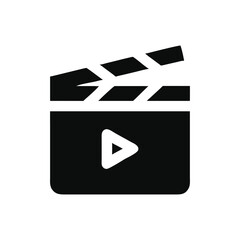 Movie clapperboard icon illustration in EPS format for film-related designs.