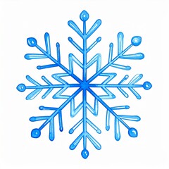 Blue Watercolor Snowflake Illustration