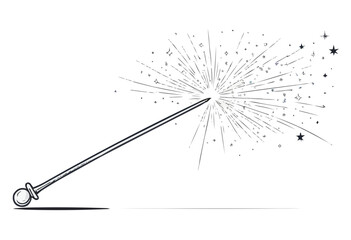 Magic wand with sparkling effects.