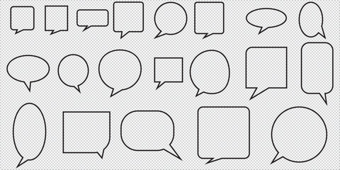 Black, gray speech bubble collection. Set of speech bubble. Speech bubble comic EPS 10