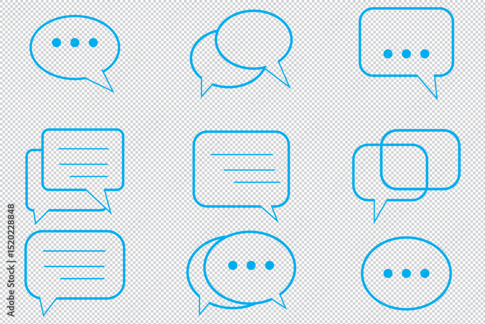 Poster message icon or logo isolated sign symbol comment icon speech bubble symbol. speech bubble collectio