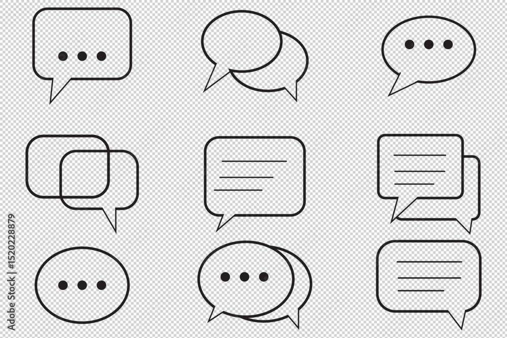 Poster message icon or logo isolated sign symbol comment icon speech bubble symbol. speech bubble collectio