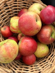 Vintage Wicker Basket of Apples