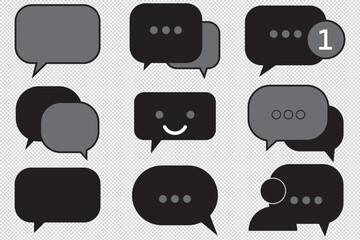 chat bubble icon, message icon, notification icon set vector eps 10
