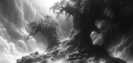 Philosophy of the Dark World. Surreal mystical unbelievable fantasy artwork