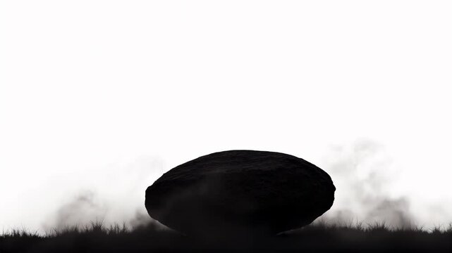 Triumphant man celebrates with raised arms before being hilariously crushed by massive boulder. Darkly comedic sequence illustrating how life's unexpected setbacks can deflate our victories.
